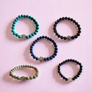 140-Photoroom_37.jpgv1747425459 Bracelet Dog Mom – Pierres naturelles & Pendentif Patte Argentée