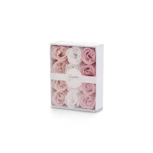 47072.webp Coffret luxe 12 roses de bain fondantes, pêche, blanc, rose