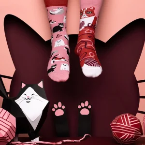 Chaussettes motifs chat