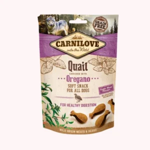 Combatl_ennuiengardantvotrechienoccupes-2025-05-16T211225.417.pngv1747422778 CARNILOVE FRESH Friandises Semi Humide Caille et Origan pour chien 200 g