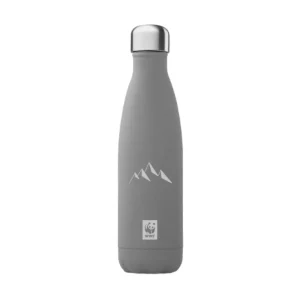 Gourde isotherme grise montagne en inox – 500 ml