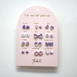 YB-500-226.webp Boucles d’oreilles Un an de poésie Parme 12 Paires
