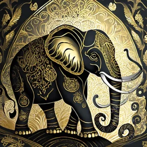 broderie-diamant-elephant-fresque-or-870310.jpgv1703347270 Broderie Diamant - Eléphant Fresque Or