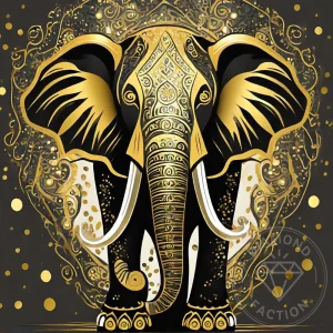 broderie-diamant-elephant-noir-et-or-582907.jpgv1703347269 Broderie Diamant - Eléphant Noir et Or