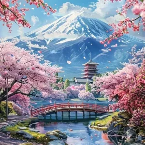 Broderie Diamant - Mont Fuji