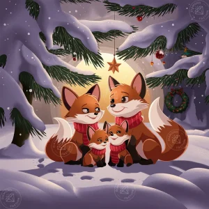 Broderie Diamant - Noël Renards