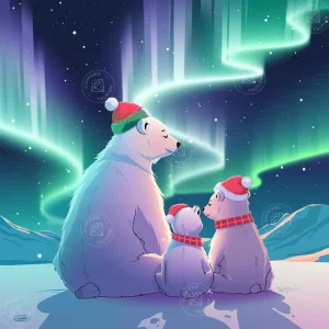 Broderie Diamant - Ours Polaires Aurores Boréales