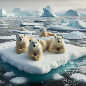 Broderie Diamant - Ours Polaires Banquise