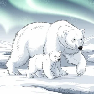 Broderie Diamant - Ours Polaires Marche