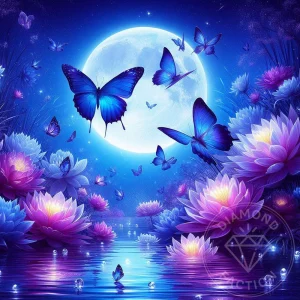 Broderie Diamant - Papillons Lune Nuit