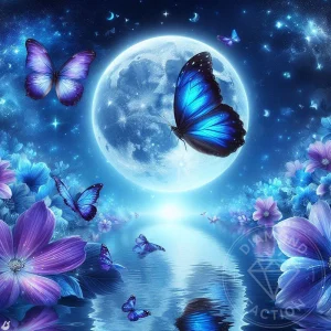 Broderie Diamant - Papillons nuit étoilée