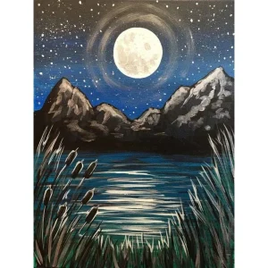 Broderie Diamant - Paysage Montagneux Lune