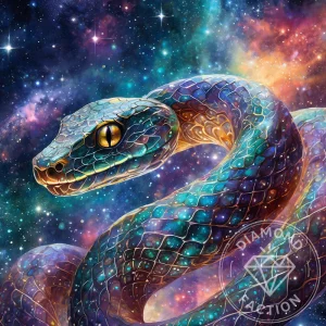Broderie Diamant - Serpent Cosmique