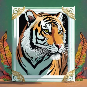 Broderie Diamant - Tigre Cadre Blanc