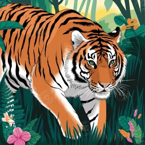 Broderie Diamant - Tigre Discret