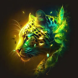 Broderie Diamant - Tigre Vert Profil