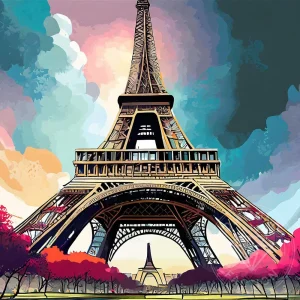 Broderie Diamant - Tour Eiffel Vue d'en bas