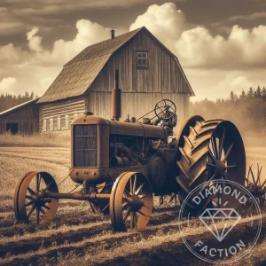 Broderie Diamant - Vieux Tracteur Paysan