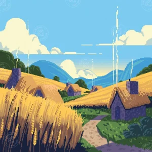 Broderie Diamant - Village Jaune