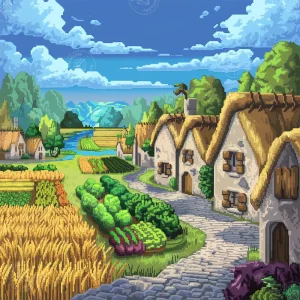 Broderie Diamant - Village Pixel