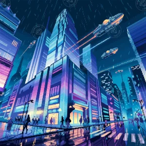Broderie Diamant - Ville Sci-Fi