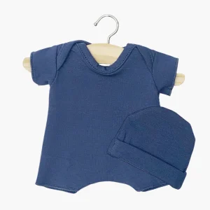 minikane-dressing-poupees-babies-ensemble-body-shorty-bonnet-en-jersey-bleu-navy.jpgv1733247492 Babies - Ensemble body shorty et bonnet en jersey bleu navy
